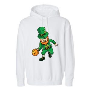 Basketball St Patricks Day Garment-Dyed Fleece Hoodie