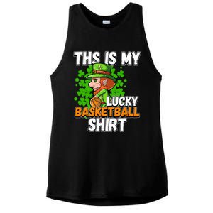 Basketball St Patricks Day Gift Ladies PosiCharge Tri-Blend Wicking Tank