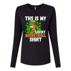 Basketball St Patricks Day Gift Womens Cotton Relaxed Long Sleeve T-Shirt