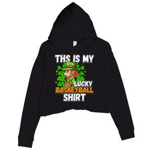 Basketball St Patricks Day Gift Crop Fleece Hoodie