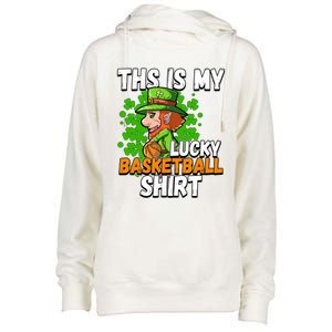 Basketball St Patricks Day Gift Womens Funnel Neck Pullover Hood