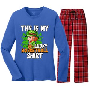 Basketball St Patricks Day Gift Women's Long Sleeve Flannel Pajama Set 