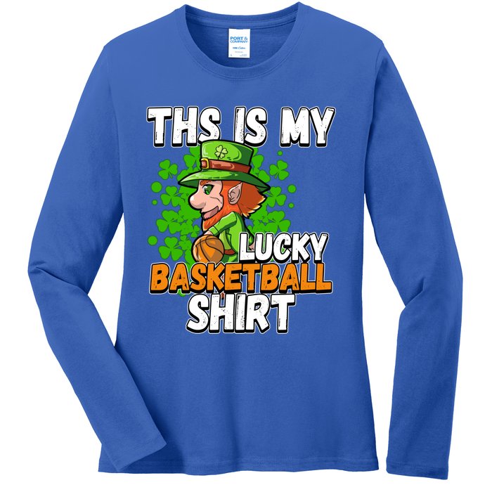 Basketball St Patricks Day Gift Ladies Long Sleeve Shirt