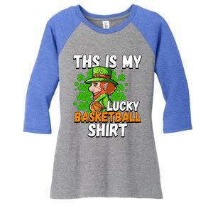 Basketball St Patricks Day Gift Women's Tri-Blend 3/4-Sleeve Raglan Shirt