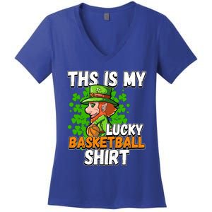 Basketball St Patricks Day Gift Women's V-Neck T-Shirt