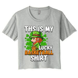 Basketball St Patricks Day Gift Women's Crop Top Tee