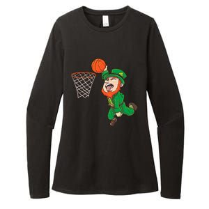 Basketball St Patrick's Day Leprechaun Funny Gift Womens CVC Long Sleeve Shirt