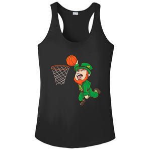 Basketball St Patrick's Day Leprechaun Funny Gift Ladies PosiCharge Competitor Racerback Tank