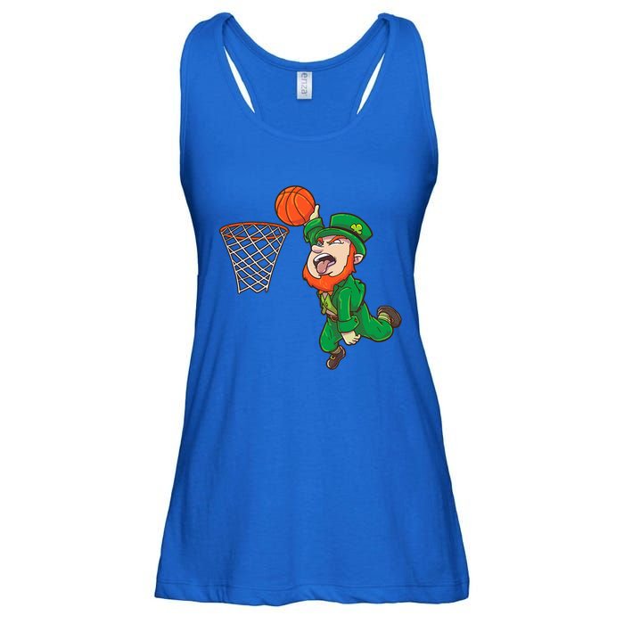 Basketball St Patrick's Day Leprechaun Funny Gift Ladies Essential Flowy Tank