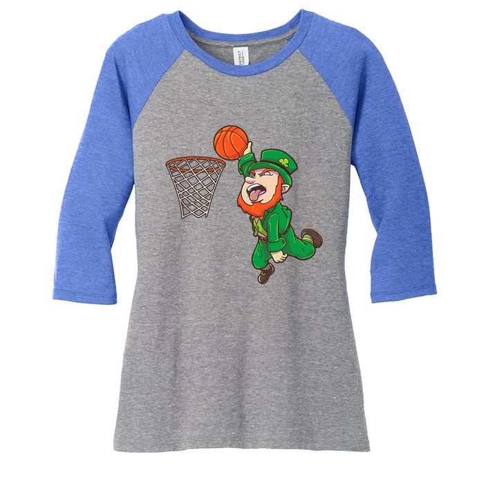 Basketball St Patrick's Day Leprechaun Funny Gift Women's Tri-Blend 3/4-Sleeve Raglan Shirt