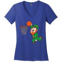 Basketball St Patrick's Day Leprechaun Funny Gift Women's V-Neck T-Shirt