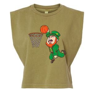 Basketball St Patrick's Day Leprechaun Funny Gift Garment-Dyed Women's Muscle Tee