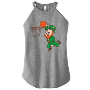 Basketball St Patrick's Day Leprechaun Funny Gift Women's Perfect Tri Rocker Tank