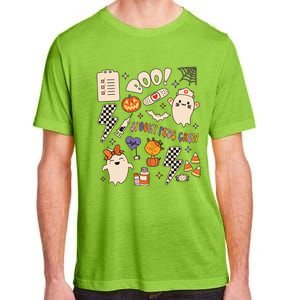 Boo Spooky Peds Crew Ghost Pediatric Nurse Halloween Adult ChromaSoft Performance T-Shirt