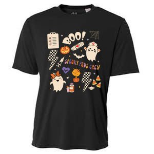 Boo Spooky Peds Crew Ghost Pediatric Nurse Halloween Cooling Performance Crew T-Shirt