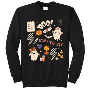 Boo Spooky Peds Crew Ghost Pediatric Nurse Halloween Sweatshirt