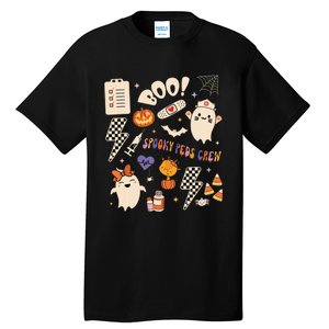 Boo Spooky Peds Crew Ghost Pediatric Nurse Halloween Tall T-Shirt