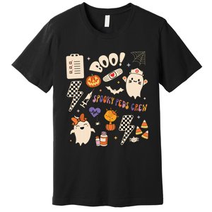 Boo Spooky Peds Crew Ghost Pediatric Nurse Halloween Premium T-Shirt