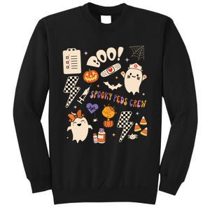 Boo Spooky Peds Crew Ghost Pediatric Nurse Halloween Tall Sweatshirt