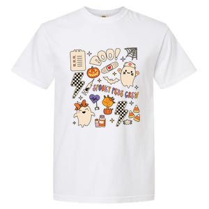 Boo Spooky Peds Crew Ghost Pediatric Nurse Halloween Garment-Dyed Heavyweight T-Shirt