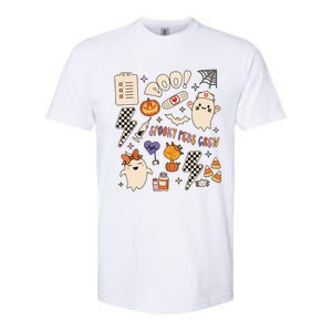 Boo Spooky Peds Crew Ghost Pediatric Nurse Halloween Softstyle CVC T-Shirt