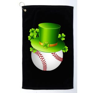 Baseball St Patricks Day Ball Leprechaun Catcher Gift Platinum Collection Golf Towel