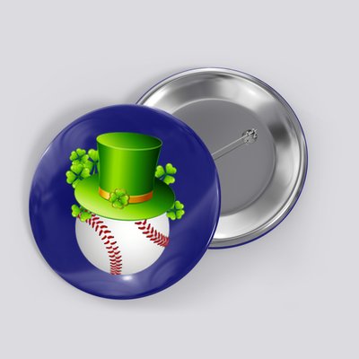 Baseball St Patricks Day Ball Leprechaun Catcher Gift Button