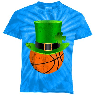 Basketball St Patricks Day Gift Kids Tie-Dye T-Shirt