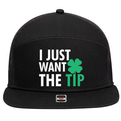 Bartender St Patricks Day Gift Funny Just The Tip Gift 7 Panel Mesh Trucker Snapback Hat