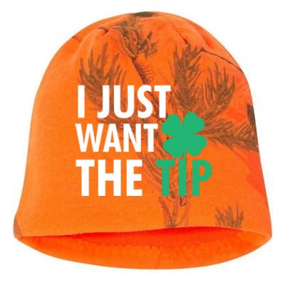 Bartender St Patricks Day Gift Funny Just The Tip Gift Kati - Camo Knit Beanie