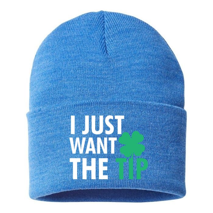 Bartender St Patricks Day Gift Funny Just The Tip Gift Sustainable Knit Beanie