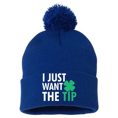 Bartender St Patricks Day Gift Funny Just The Tip Gift Pom Pom 12in Knit Beanie