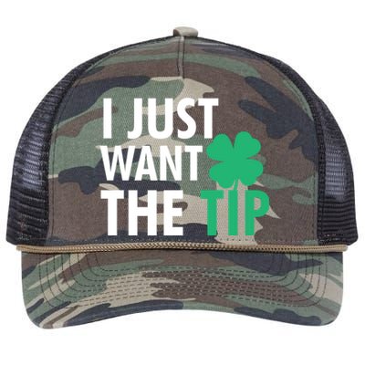 Bartender St Patricks Day Gift Funny Just The Tip Gift Retro Rope Trucker Hat Cap