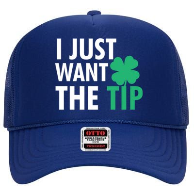 Bartender St Patricks Day Gift Funny Just The Tip Gift High Crown Mesh Back Trucker Hat