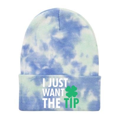 Bartender St Patricks Day Gift Funny Just The Tip Gift Tie Dye 12in Knit Beanie