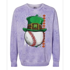 Baseball St Patrick's Day Ball Leprechaun Hat Catcher Lover Sport Colorblast Crewneck Sweatshirt