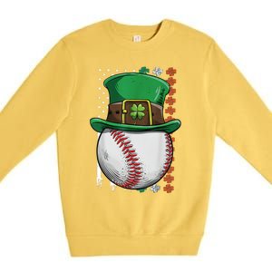 Baseball St Patrick's Day Ball Leprechaun Hat Catcher Lover Sport Premium Crewneck Sweatshirt