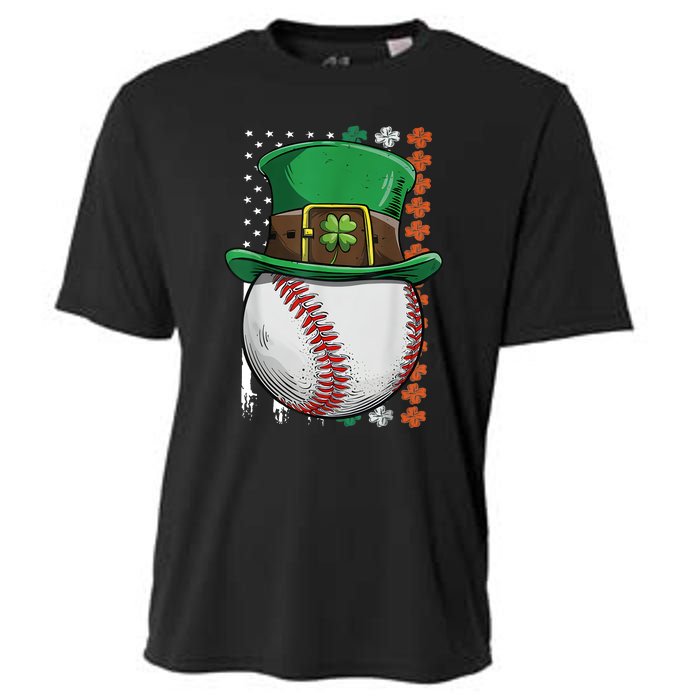 Baseball St Patrick's Day Ball Leprechaun Hat Catcher Lover Sport Cooling Performance Crew T-Shirt