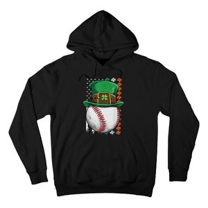 Baseball St Patrick's Day Ball Leprechaun Hat Catcher Lover Sport Hoodie