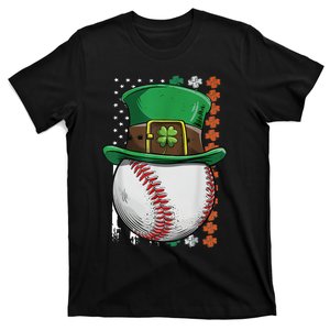 Baseball St Patrick's Day Ball Leprechaun Hat Catcher Lover Sport T-Shirt