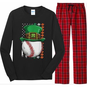 Baseball St Patrick's Day Ball Leprechaun Hat Catcher Lover Sport Long Sleeve Pajama Set