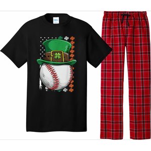 Baseball St Patrick's Day Ball Leprechaun Hat Catcher Lover Sport Pajama Set