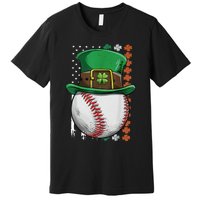 Baseball St Patrick's Day Ball Leprechaun Hat Catcher Lover Sport Premium T-Shirt