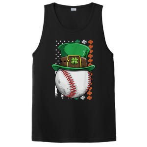 Baseball St Patrick's Day Ball Leprechaun Hat Catcher Lover Sport PosiCharge Competitor Tank