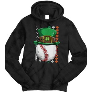 Baseball St Patrick's Day Ball Leprechaun Hat Catcher Lover Sport Tie Dye Hoodie