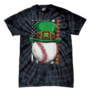 Baseball St Patrick's Day Ball Leprechaun Hat Catcher Lover Sport Tie-Dye T-Shirt