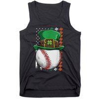 Baseball St Patrick's Day Ball Leprechaun Hat Catcher Lover Sport Tank Top