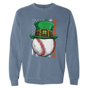 Baseball St Patrick's Day Ball Leprechaun Hat Catcher Lover Sport Garment-Dyed Sweatshirt