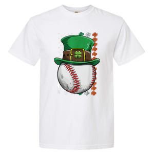 Baseball St Patrick's Day Ball Leprechaun Hat Catcher Lover Sport Garment-Dyed Heavyweight T-Shirt