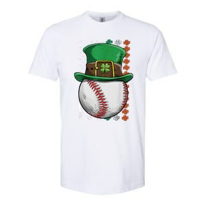 Baseball St Patrick's Day Ball Leprechaun Hat Catcher Lover Sport Softstyle CVC T-Shirt